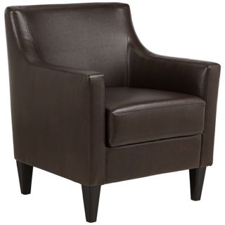 Gavin Saddle Brown Faux Leather Accent Chair   #X5010