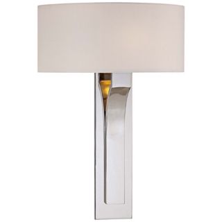 George Kovacs White Fabric 11 3/4" Wide Nickel Wall Sconce   #W1319