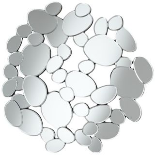 Abstract Circles 31 1/2" High Openwork Wall Mirror   #W4505