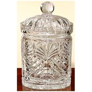 Portico 7 1/2" High Faceted Crystal Covered Jar   #G5250