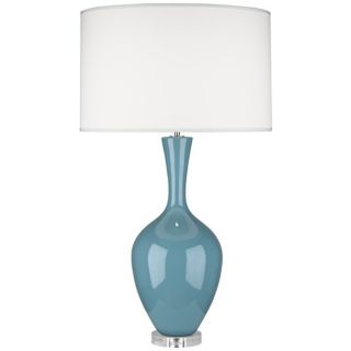 Robert Abbey Audrey Steel Blue Ceramic Buffet Lamp   #V8012
