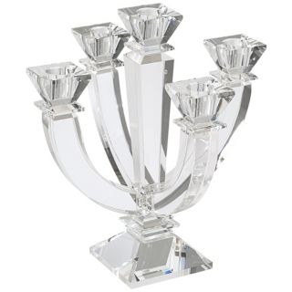 Crystal Five Arm 10 1/4" High Candle Holder   #R6044