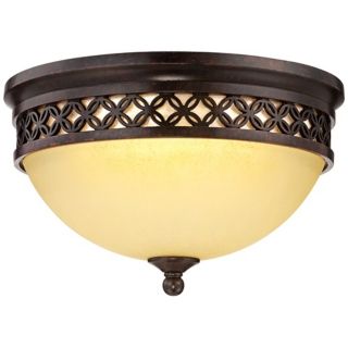 Possini Euro Design 8 1/2" Wide Bronze LED Ceiling Light   #X4336