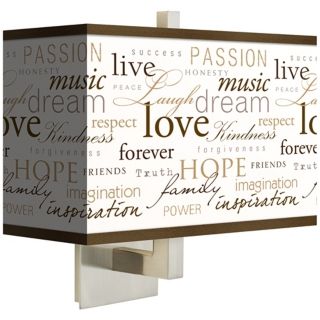 Positivity Giclee Rectangular Shade 13 1/2" High Wall Sconce   #M1072 P7721