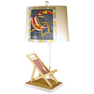 Natural Deck Chair Paul Brent Shade Table Lamp   #40053
