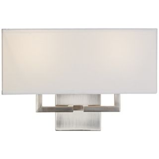 George Kovacs Rectangle Nickel 11" High 2 Light Wall Sconce   #07728