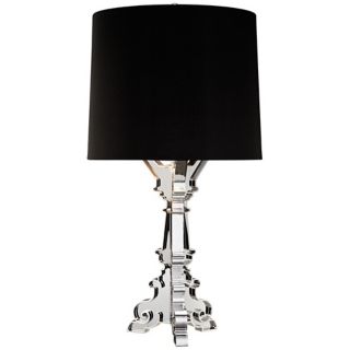 Baroque Silver Plate Acrylic Table Lamp   #X5023