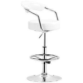 Zuo Barber White Adjustable Bar or Counter Stool   #T2515