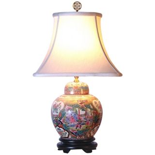 Rose Canton Porcelain Melon Jar Table Lamp   #G7086