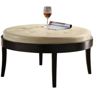 Citation Cream Round Ottoman   #P6027