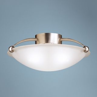 17" Wide Traditional Brushed Steel Ceiling Light Fixture   #96316