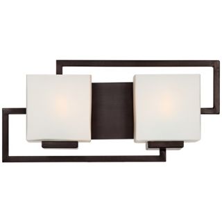 Lighting on the Square Bronze 17" Wide Bath Wall Light   #U2493