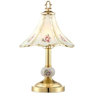 Flower Bouquet 16" High Polished Brass Touch Table Lamp   #V3793