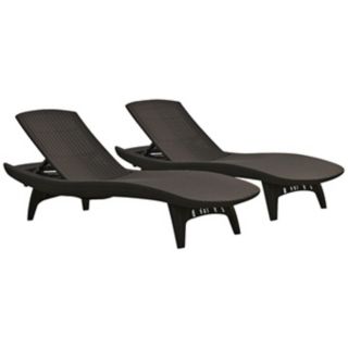 Atlantic Corfu 2 Piece Brown Outdoor Chaise Loungers   #X6431