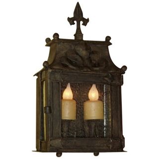 Laura Lee Fleur De Lis 2 Light 17 1/2" High Wall Lantern   #T3559