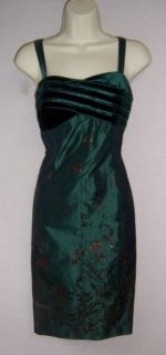 Juliana Collezione Green Velvet Cocktail Dress 10 New