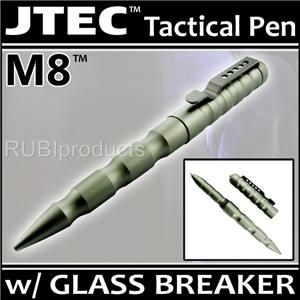 JTEC? Aluminum TACTICAL PEN Matte Titanium w/ GLASS BREAK Self