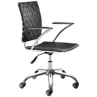 Zuo Criss Cross Black Leatherette Office Chair   #T2452