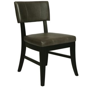 Eritrea Bonded Leather Grey Side Chair   #Y5041