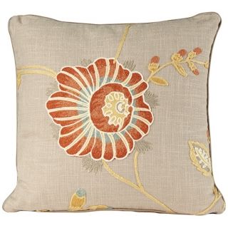 Bella Collection 18" Square Embroidered Decorative Pillow   #U0093