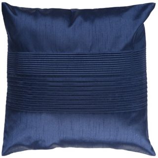 Surya Center Pleated 18" Square Navy Throw Pillow   #V2963
