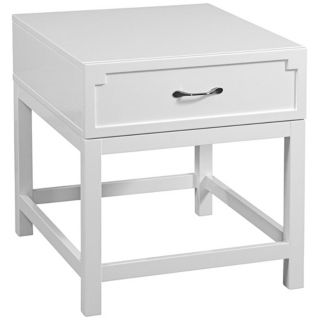 Zoe Rectangular White Lacquer End Table   #Y4810