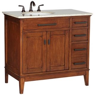 Cullen Beige Granite Top 37" Wide Single Sink Vanity   #Y4408