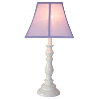 Purple Shade with White Candlestick Base Table Lamp   #U7898