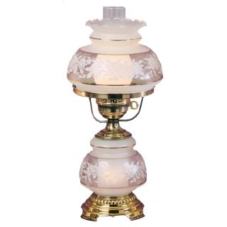 Quoizel Clear Frosted French Gold Small Hurricane Table Lamp   #34277