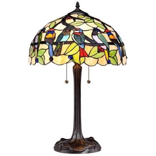 Tropical Birds Robert Louis Tiffany Table Lamp   #W7860