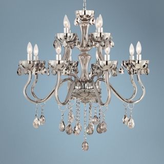 Smoke Glass 12 Light 31 1/2" Wide Crystal Chandelier   #W5705