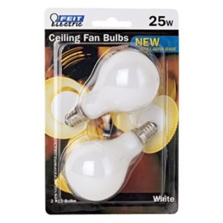 Pack 25 Watt Candelabra Base White Ceiling Fan Light Bulbs   #86082