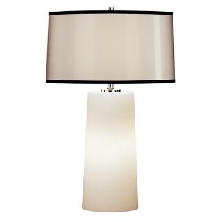Robert Abbey White Frosted Glass with Black Trim Shade Lamp   #H6940