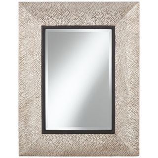 Hammered Silver Metal 35 1/2" High Rectangular Wall Mirror   #X5879