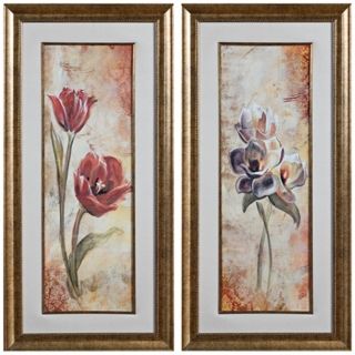 Uttermost Set of 2 Floral Times 46 1/4" High Wall Art   #V3880