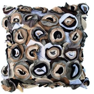 Blossom Black 22" Square Hand Made Accent Pillow   #X1530