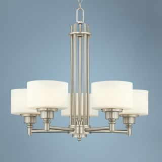 Possini Euro Opal Glass 26 1/2" Wide 5 Light Chandelier   #R0126