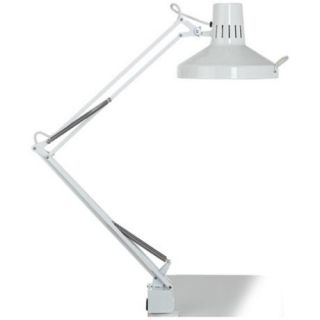 White Metal 2 Light Clamp On Desk Lamp   #U7311