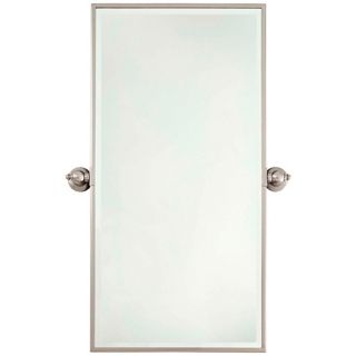 Minka 36" High Rectangle Brushed Nickel Bathroom Wall Mirror   #V2157
