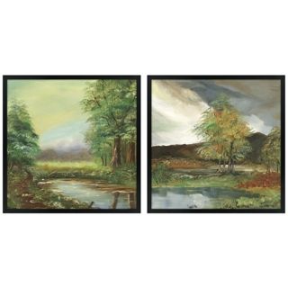 Set of Two Countryside Spring Square Giclee Wall Art   #K4121 M5439