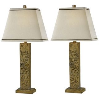 Set of 2 Botanica Toffee Table Lamps   #P0758
