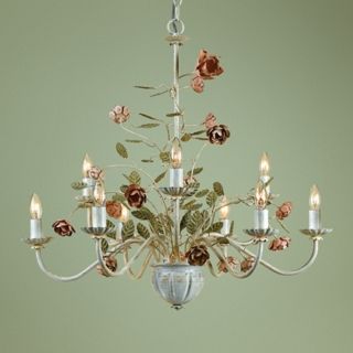 Ramblin Rose Hand Crafted 25" Wide Chandelier   #R3516