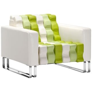 Zuo Ripple White & Pear Leatherette Chair   #T2691