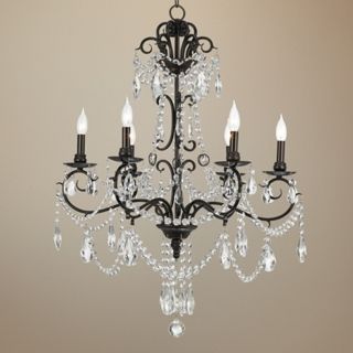 6 Light Bronze 27 3/4" Wide Crystal Chandelier   #U5823