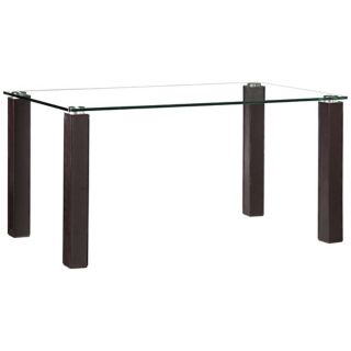 Zuo Flag Espresso Leatherette and Glass Dining Table   #V9250