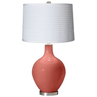 Coral Reef White Pleated Shade Ovo Table Lamp   #X1363 X8892 Y8228