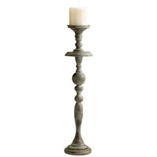 Large Bach Antique White 27" High Wood Candlestick   #V0549