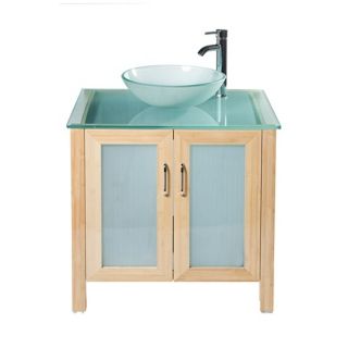 Waterhouse Frosted Glass Bamboo Vanity Set   #R9173