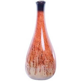 Copper Fusion Recycled Glass Triangle Bottle   #W7317
