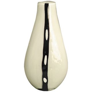 Dale Tiffany Sebastian White Hand Blown Art Glass Vase   #X4939